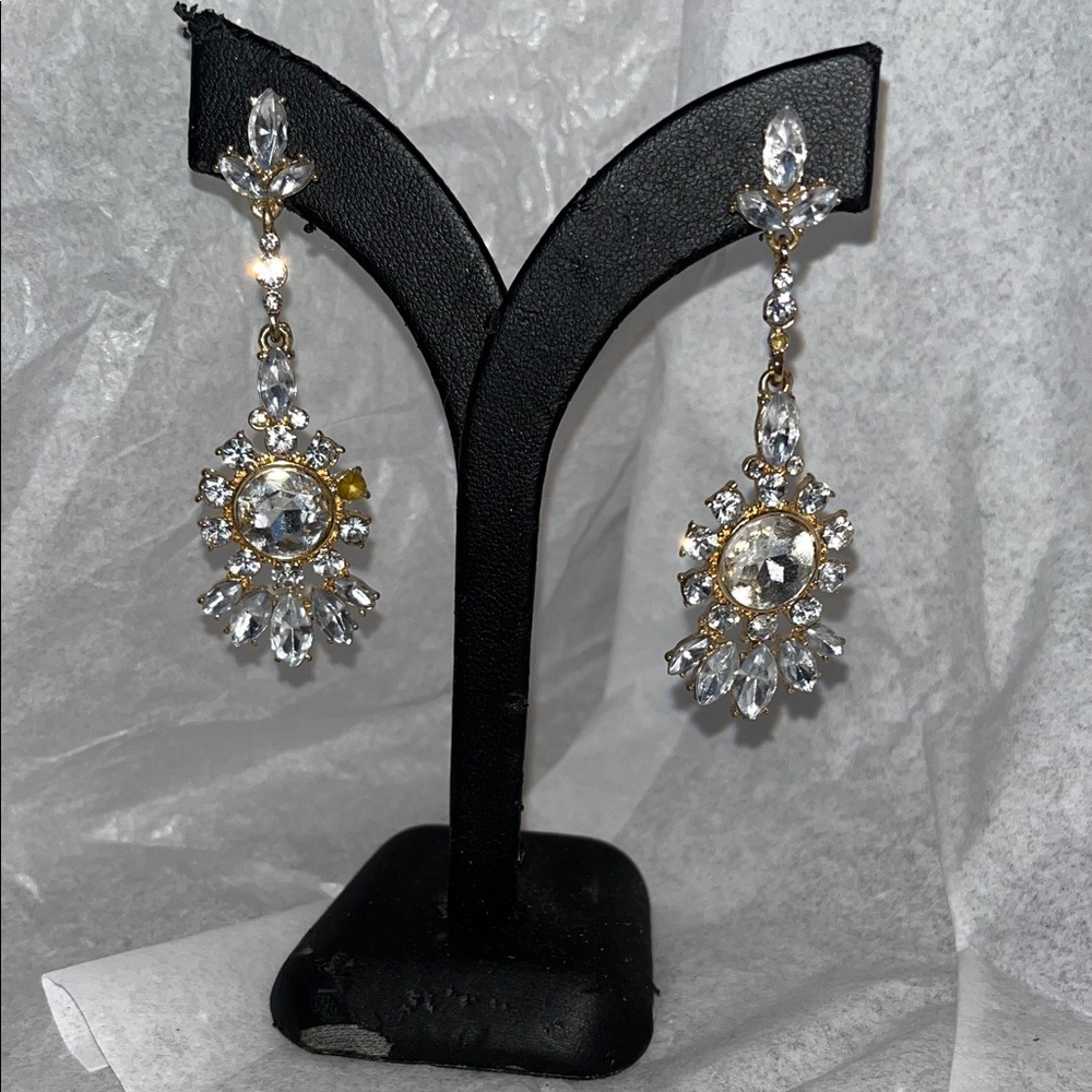 Gold and Silver Crystal Statement Earrings